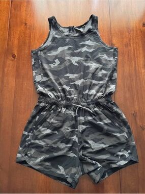 Athleta Girl Camo Sleeveless Romper - Gray Camouflage